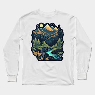 Hiking Motif - Buy and Plant a Tree Long Sleeve T-Shirt